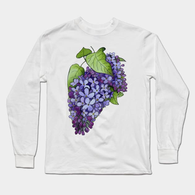 Luminous Lilacs Long Sleeve T-Shirt by Kirsty Topps